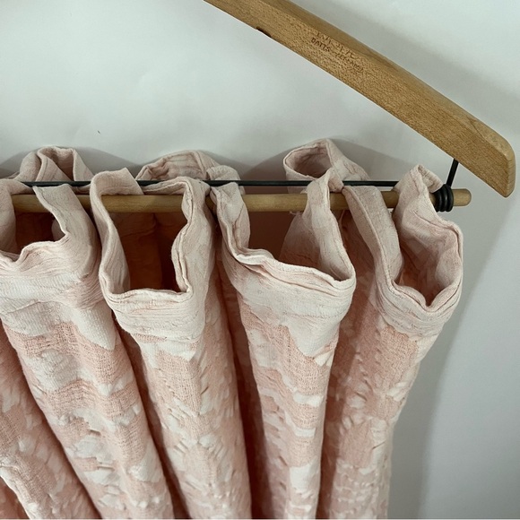 Simply Shabby Chic 68” Pink Curtain Panel 0176 floral textured 100% cotton - Picture 4 of 10